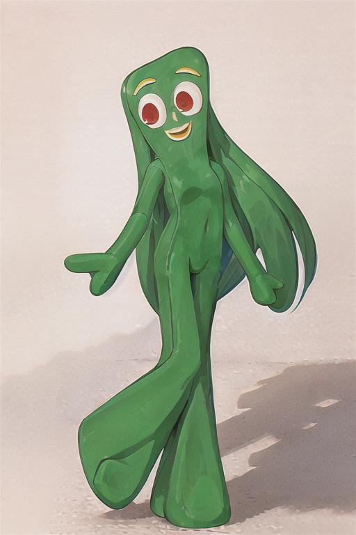 Amazon.co.jp: GUMBY-04 BE FLEXIBLE! Gamby Clay Anime American Miscellaneous  Goods USA Character Sticker : Office Products
